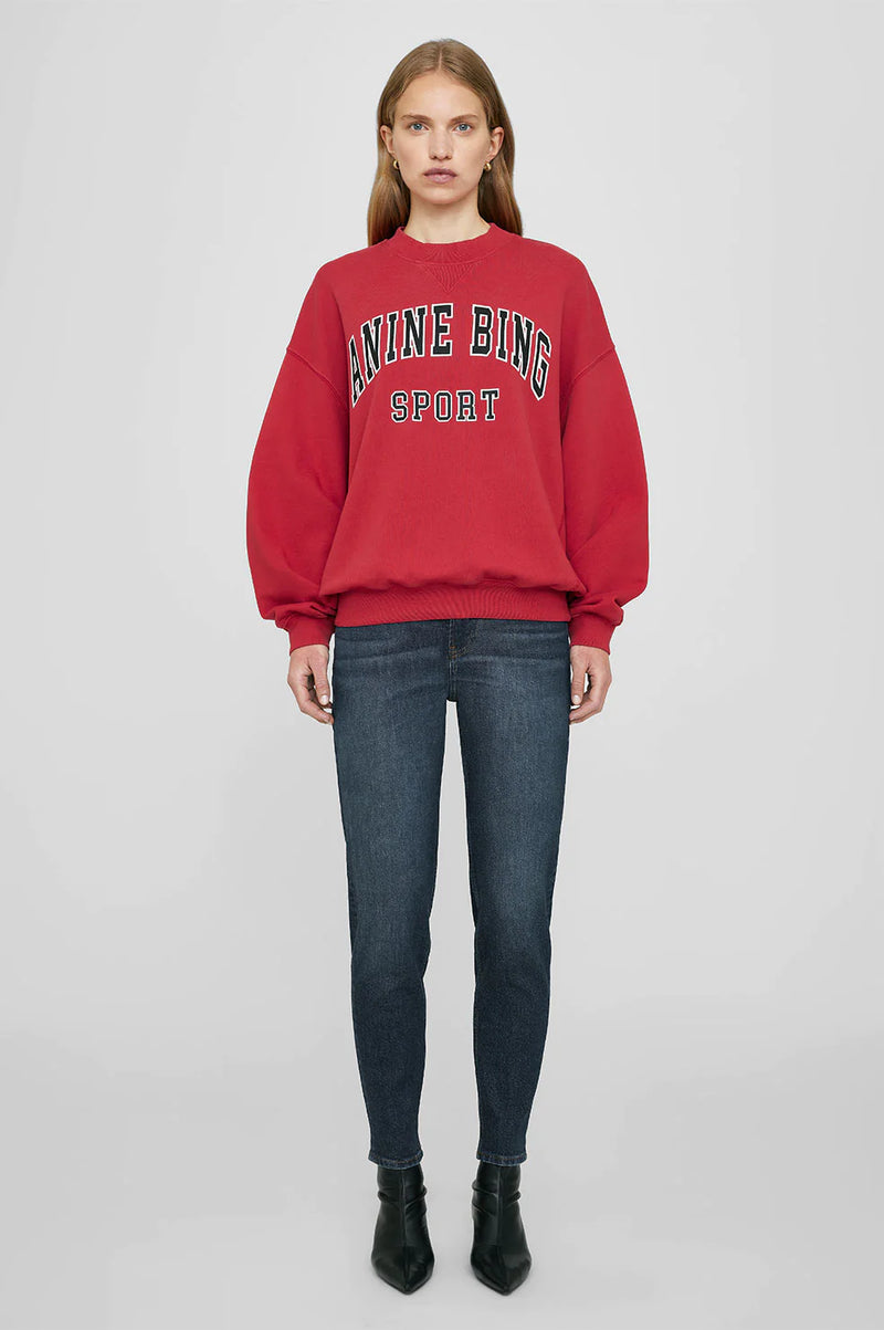 Jaci Sweatshirt Anine Bing Red Anine Bing Deval boutique Wanaka