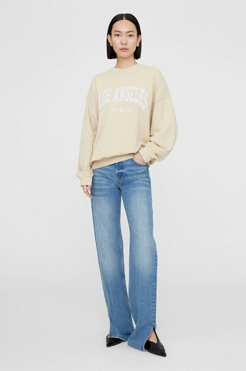 Jaci Sweatshirt University Los Angeles Washed Faded Yellow
