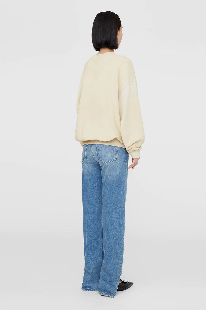 Jaci Sweatshirt University Los Angeles Washed Faded Yellow