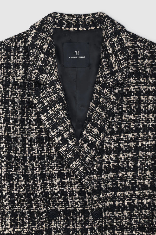 Madeline Blazer Tan and Black Tweed