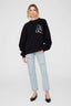Miles Oversized Sweatshirt Letterman Black