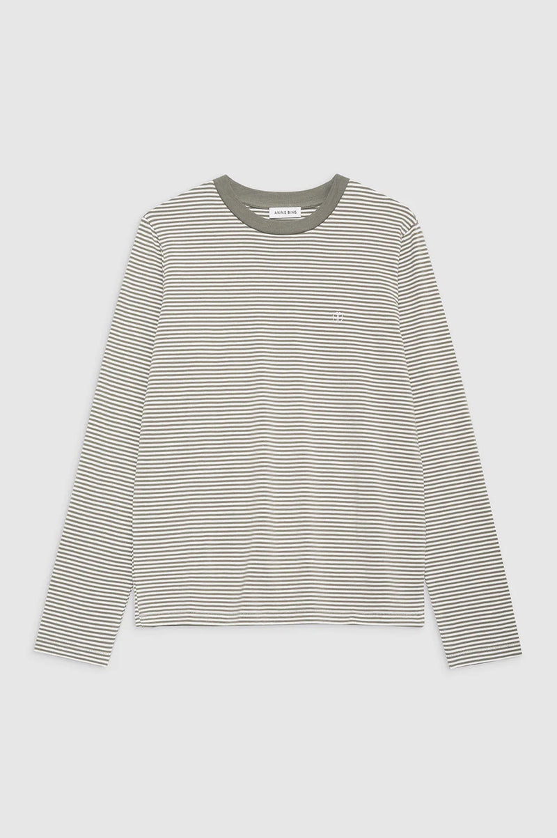 Rylan Tee Olive and Ivory Stripe