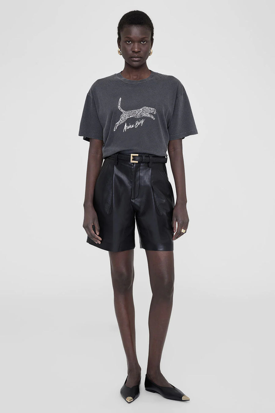 Anine Bing Walker Tee Brand in Vintage Black – Leigh's of