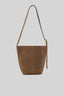 Elly Medium Bucket Bag Suede Tobacco