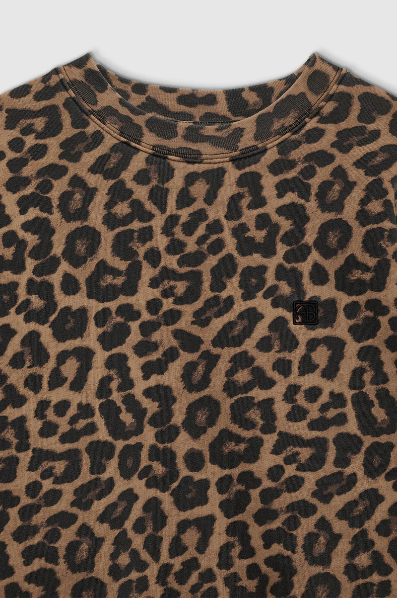 Miles Sweatshirt Black And Brown Leopard