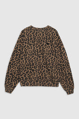 Miles Sweatshirt Black And Brown Leopard