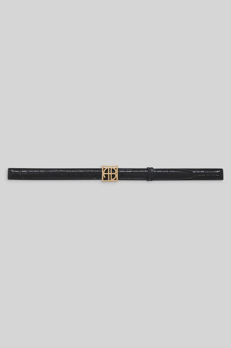 Monogram Belt Black Embossed