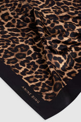 York Scarf Black And Brown Leopard
