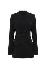 Ilona Long Sleeve Mini Dress Black