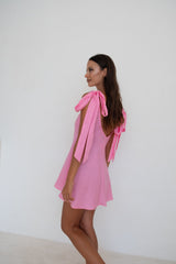 Mini Wilmer Dress Barbie Pink Linen