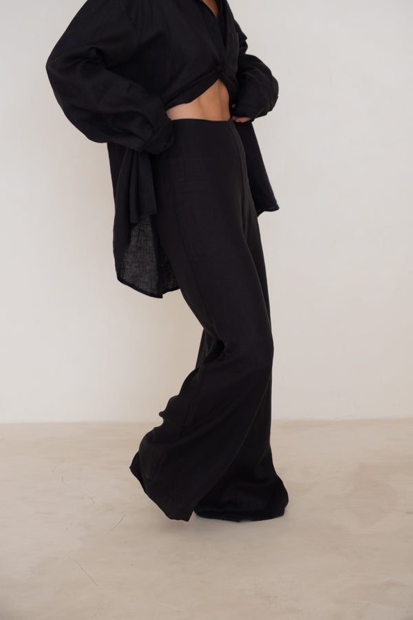 Milly Pant Black Linen