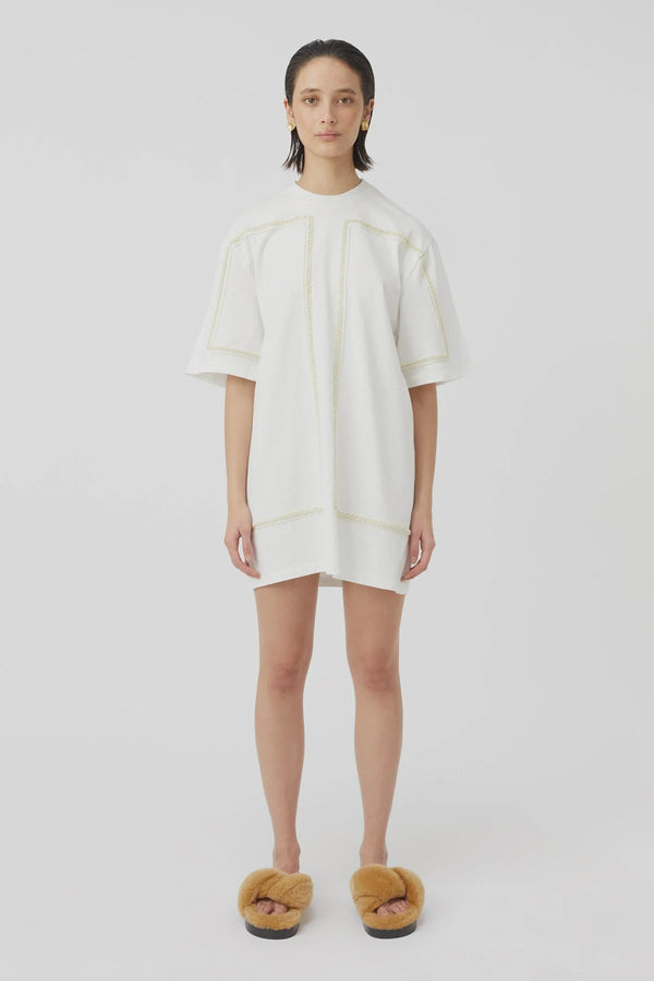 Fortuna Mini Tee Dress Soft White