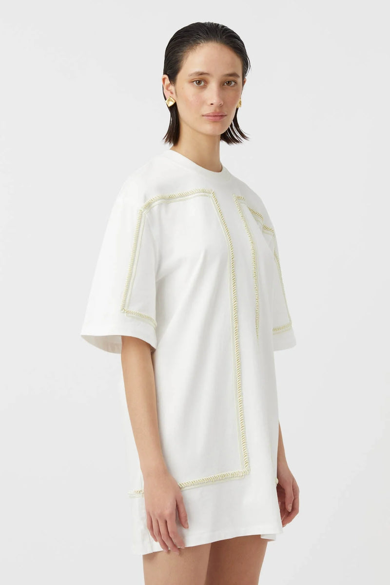 Fortuna Mini Tee Dress Soft White