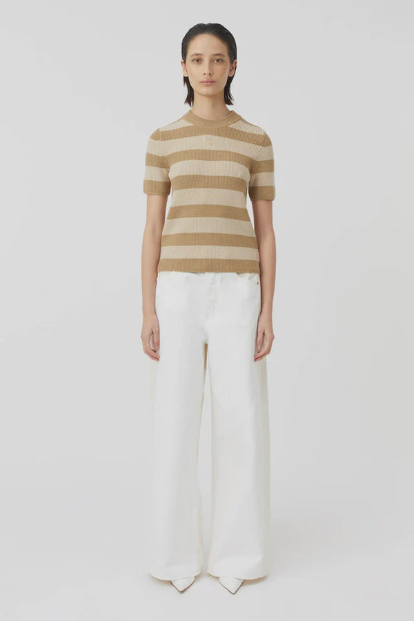 Umi Knit Tshirt Tan/ Cream