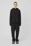 Grid Flocking Logo Hoodie Black