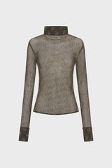 Maud Long Sleeve Top Gold Lace