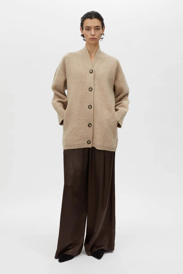 Rohan Boiled Merino Knit Cardigan Oatmeal Melange