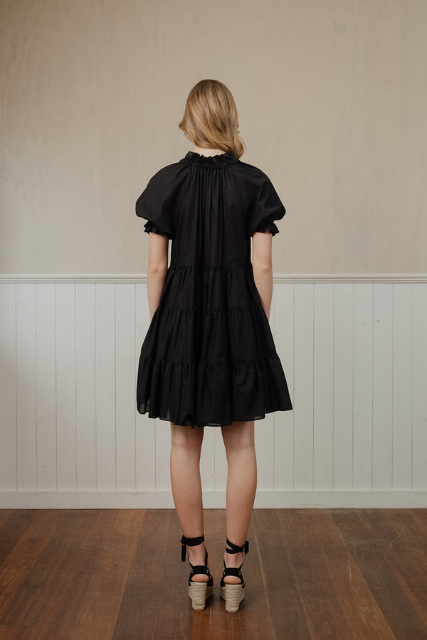 Poppy dress Black Voile