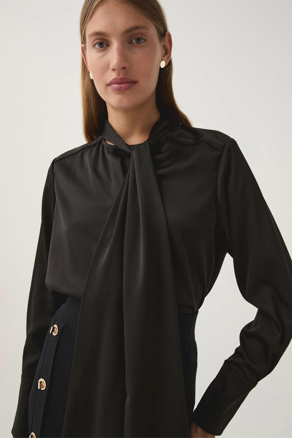 Dura Pussy Bow Blouse Black
