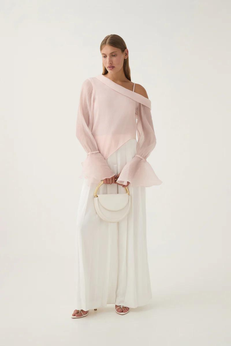 Edith Draped Top Blush Pink