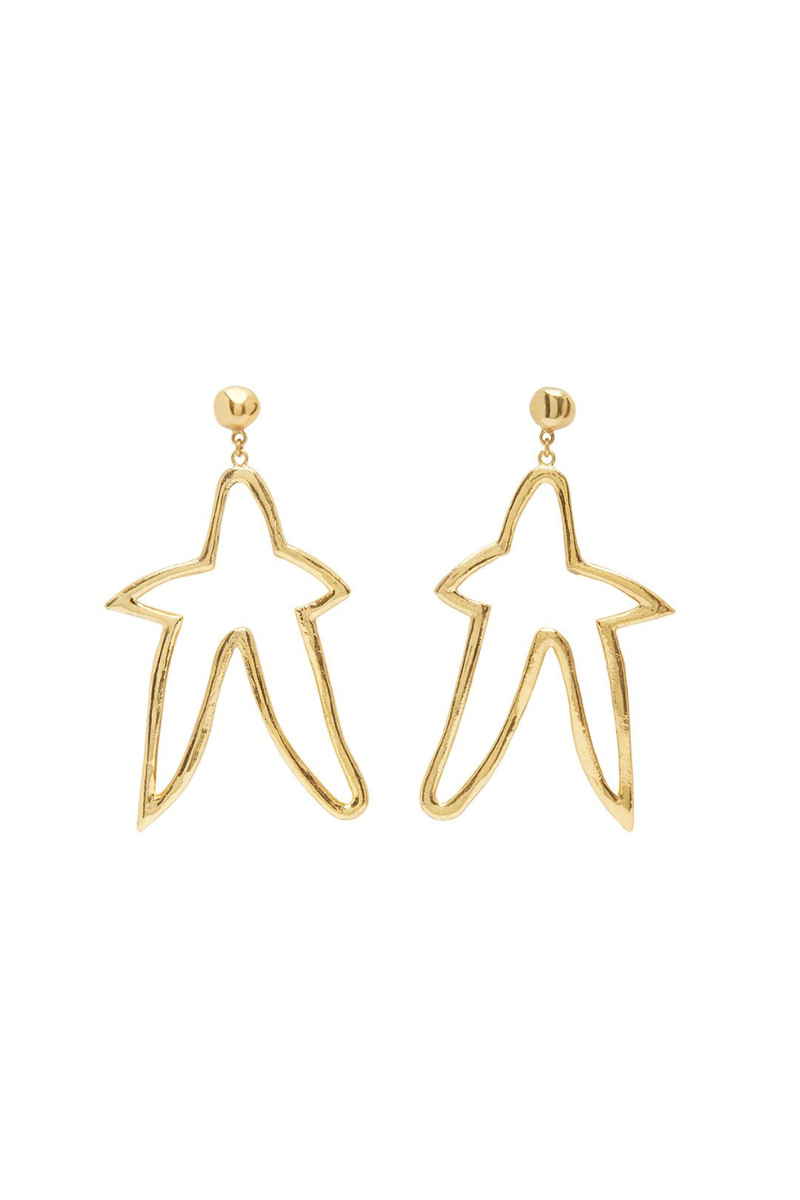 High Roller Star Drop Studs Gold