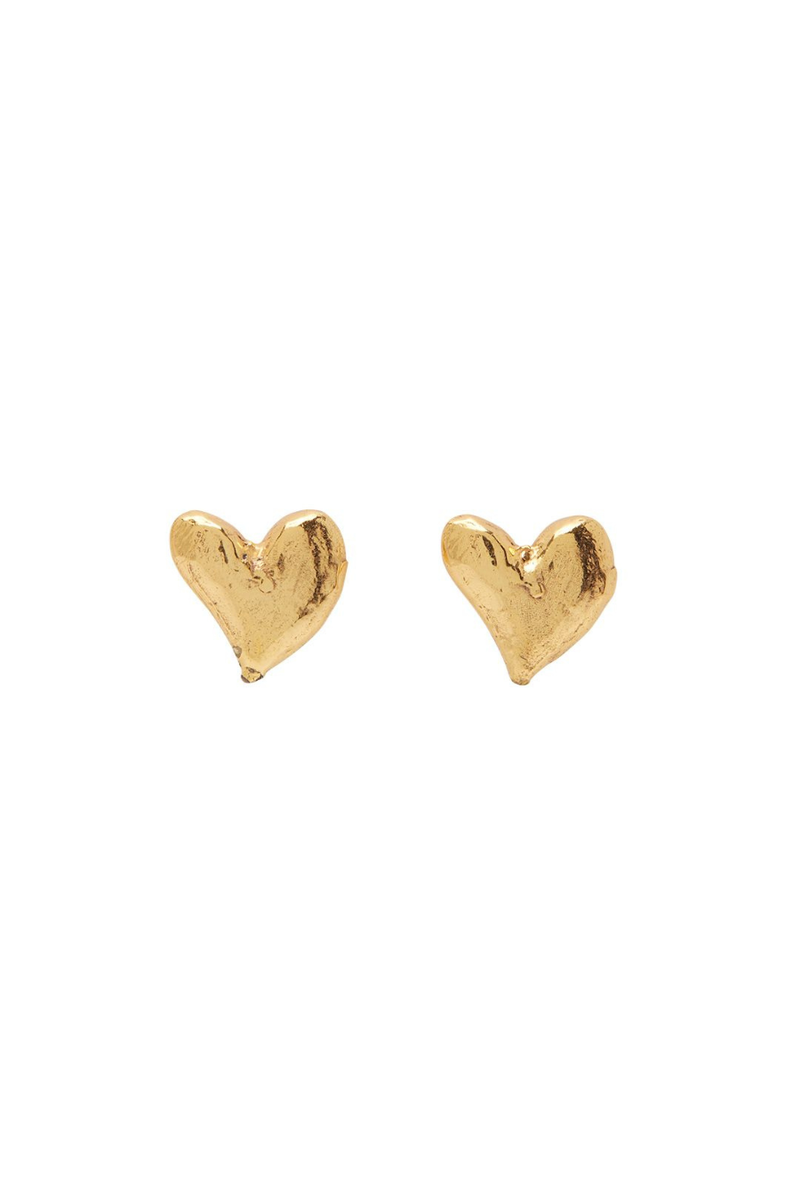 High Roller Heart Studs Gold