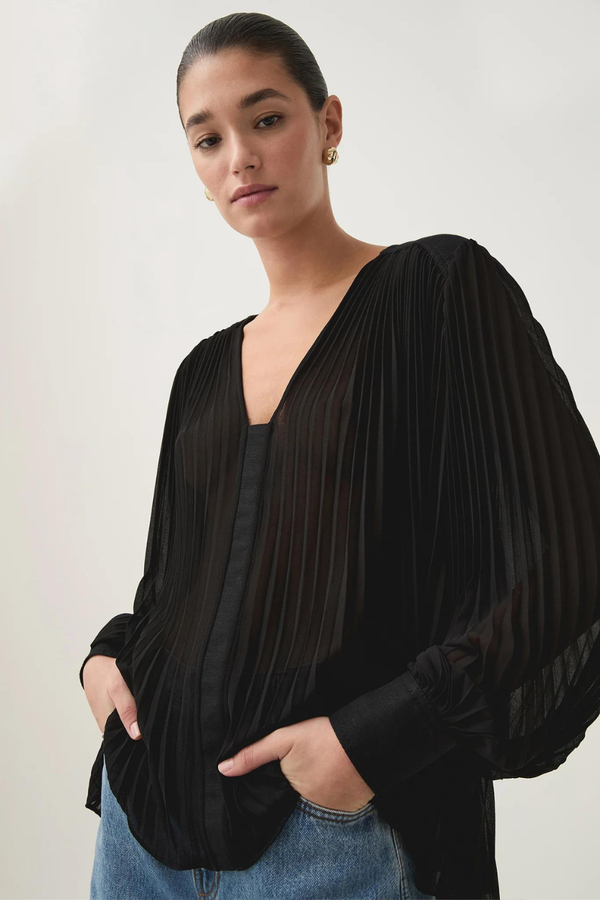 Cathedra Pleated Blouse Black