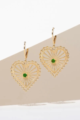 Amor Earrings Gold - Chrome Diopside