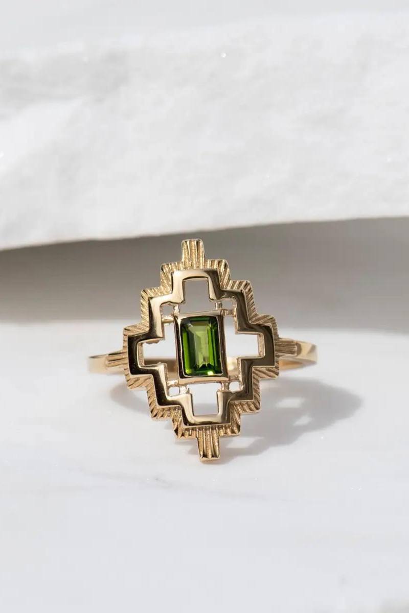 Munay Ring Gold - Chrome Diopside