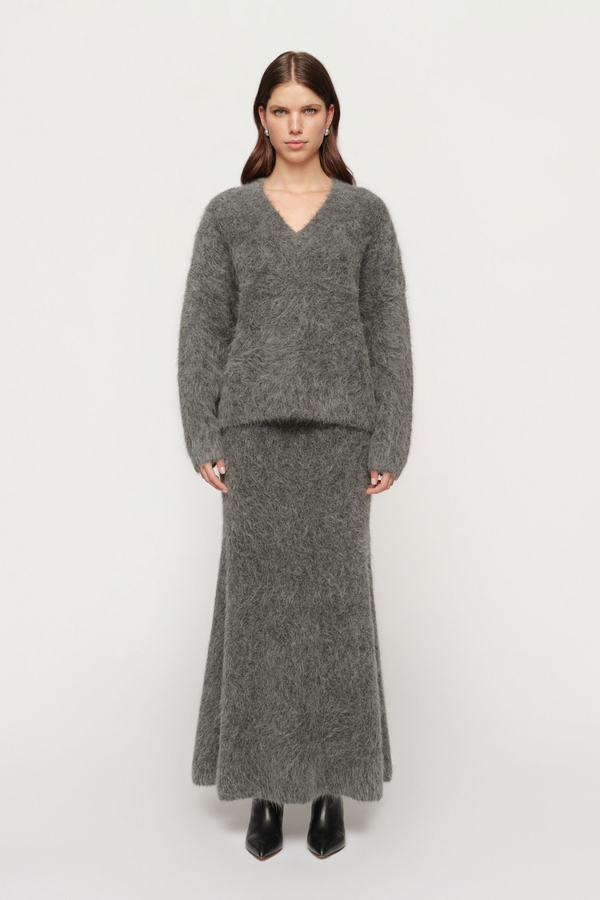 Sasha Fluffy Knit Charcoal