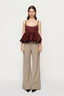 Mimi Peplum Top Cabernet