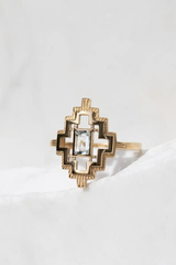 Munay Ring Gold Plate - Aquamarine