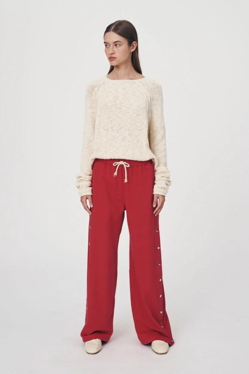 Vena Terry Snap Pants Poppy Red