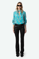 Tuile Silk Blouse Aqua