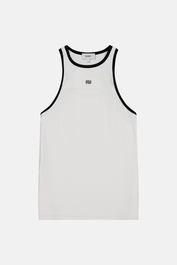 Cotton Vest White/Black