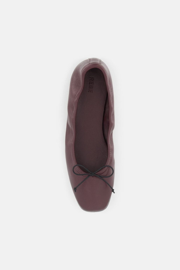 Leather Ballet Flat Deep Burgandy