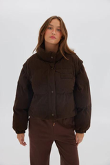 Corduroy Puffer/Vest Chocolate