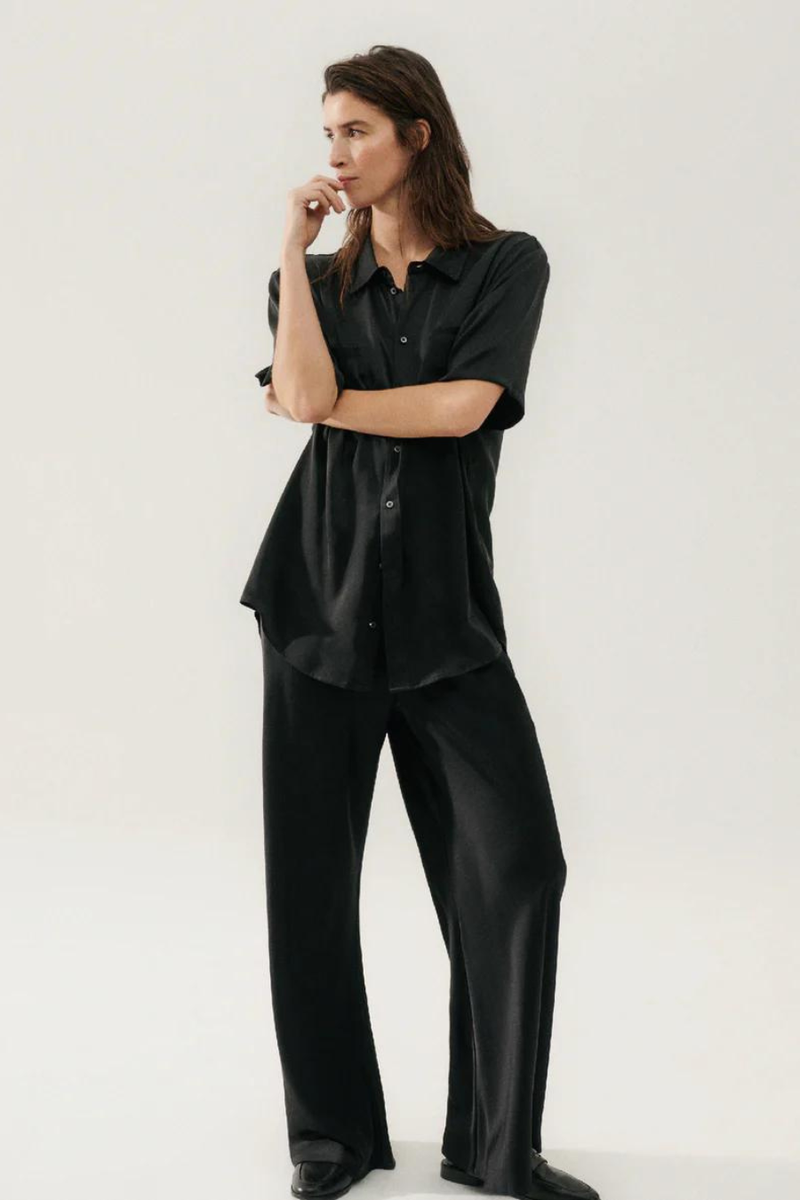 Silk Laundry Bias Cut Pants Black