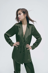 Silk Laundry Relaxed Blazer Cedar