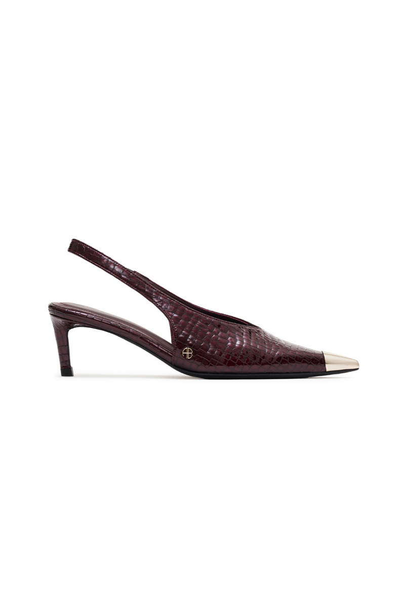 Nina Heel With Metal Toe Cap Burgundy