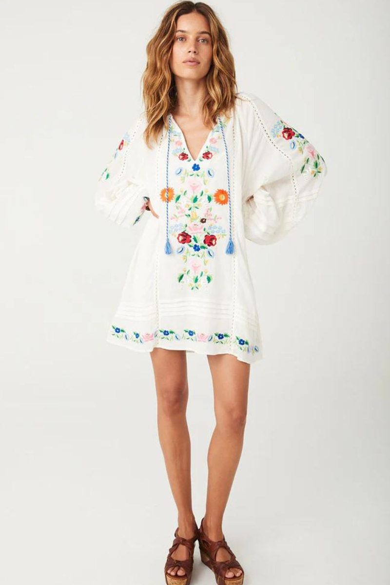 Florapaloosa Embroidered Tunic Dress Wildflower