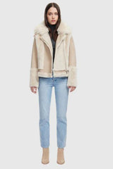 Soul Shearling Jacket Parchment Suede