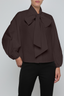 Deon Tie Neck Blouse Dark Espresso Mole