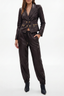Fontaine Double Breasted Blazer Dark Espresso Mole