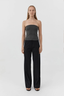 Organic Cotton 90s Strapless Top Dark Moss