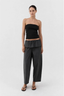 Organic Cotton 90s Strapless Top Black