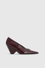 Rhys Patent Croc Pump Burgundy
