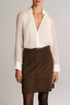 Sheer Gathered Blouse Cream