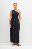 One Shoulder Tulip Dress Black