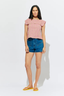 Crush Cotton Blouse Pink/Yellow